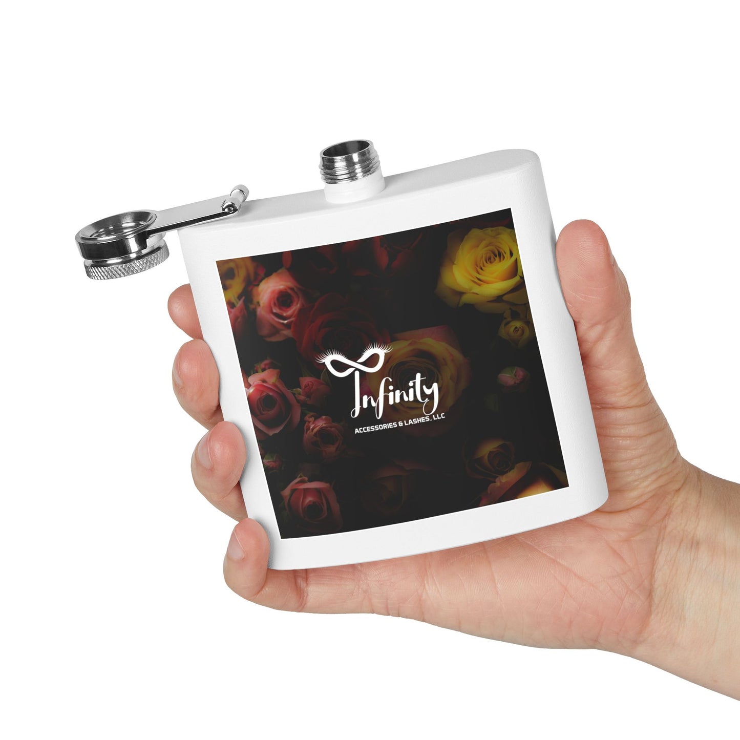 Stylish Infinity Stainless Steel Flask - Personalized 6oz Drink Holder for Parties & Celebrations