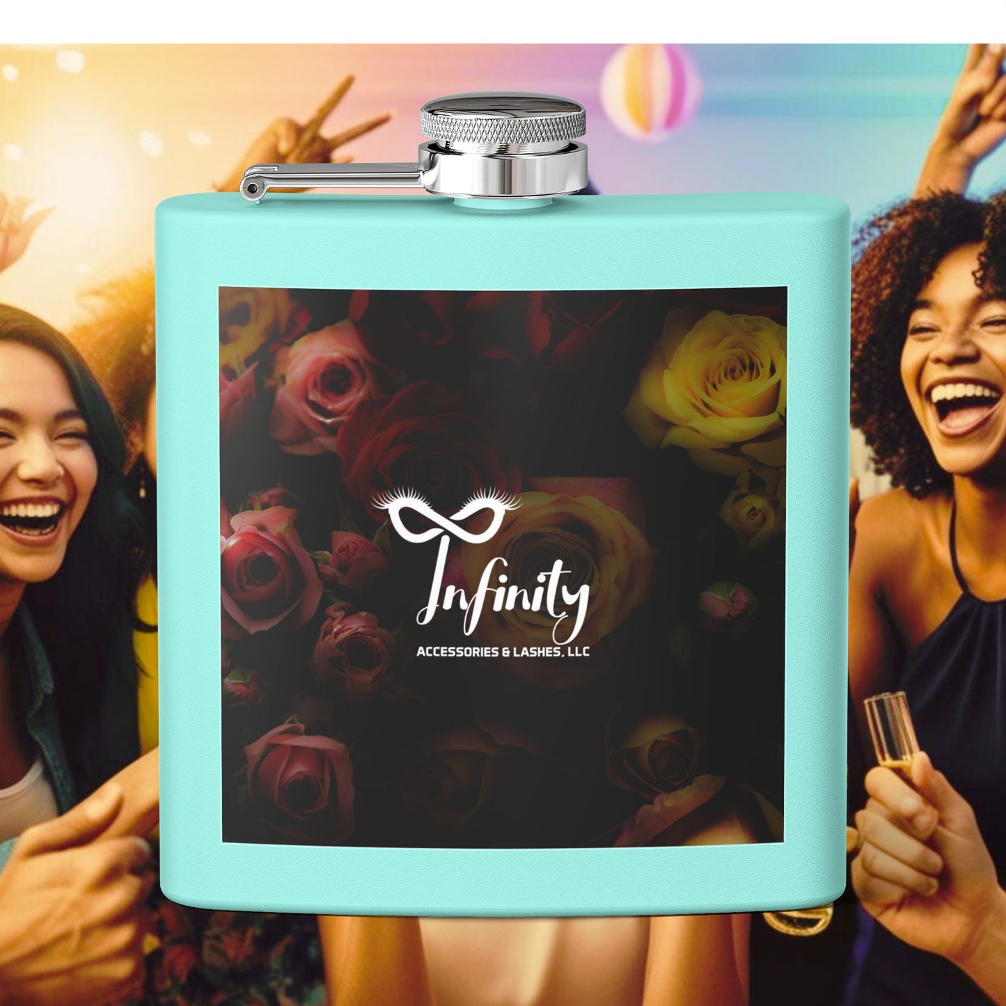 Stylish Infinity Stainless Steel Flask - Personalized 6oz Drink Holder for Parties & Celebrations