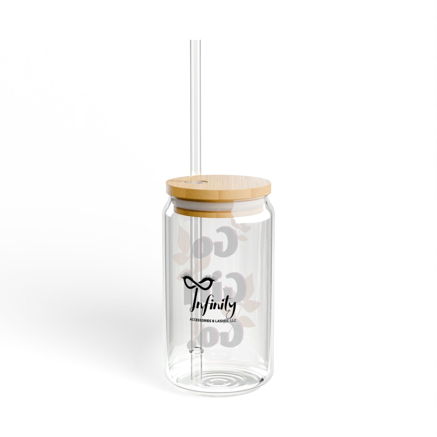 Inspirational Sipper Glass - Go Girl Go! | 16oz Clear Glass with Bamboo Lid