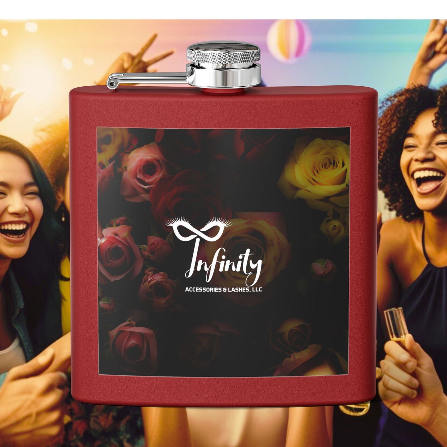 Stylish Infinity Stainless Steel Flask - Personalized 6oz Drink Holder for Parties & Celebrations