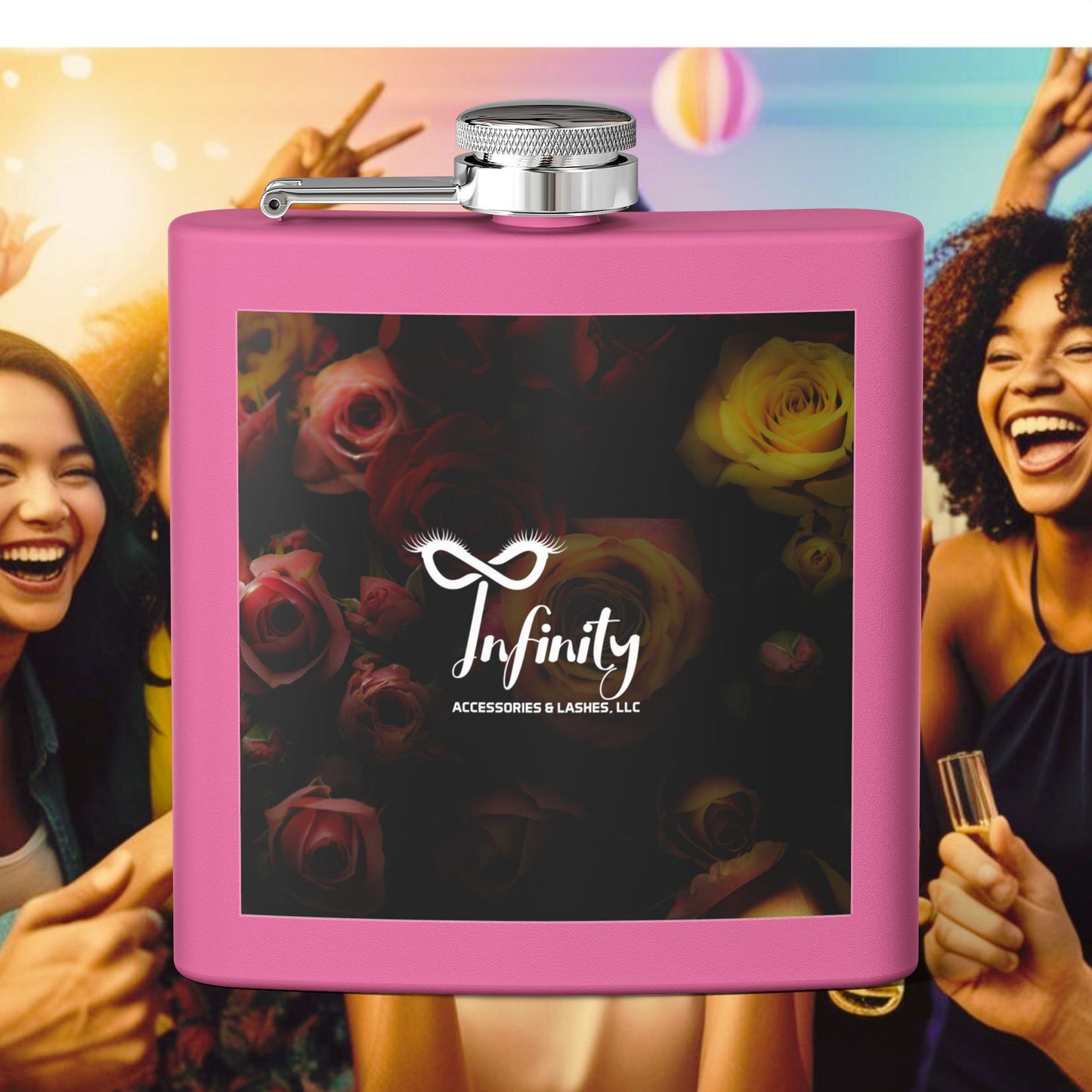 Stylish Infinity Stainless Steel Flask - Personalized 6oz Drink Holder for Parties & Celebrations