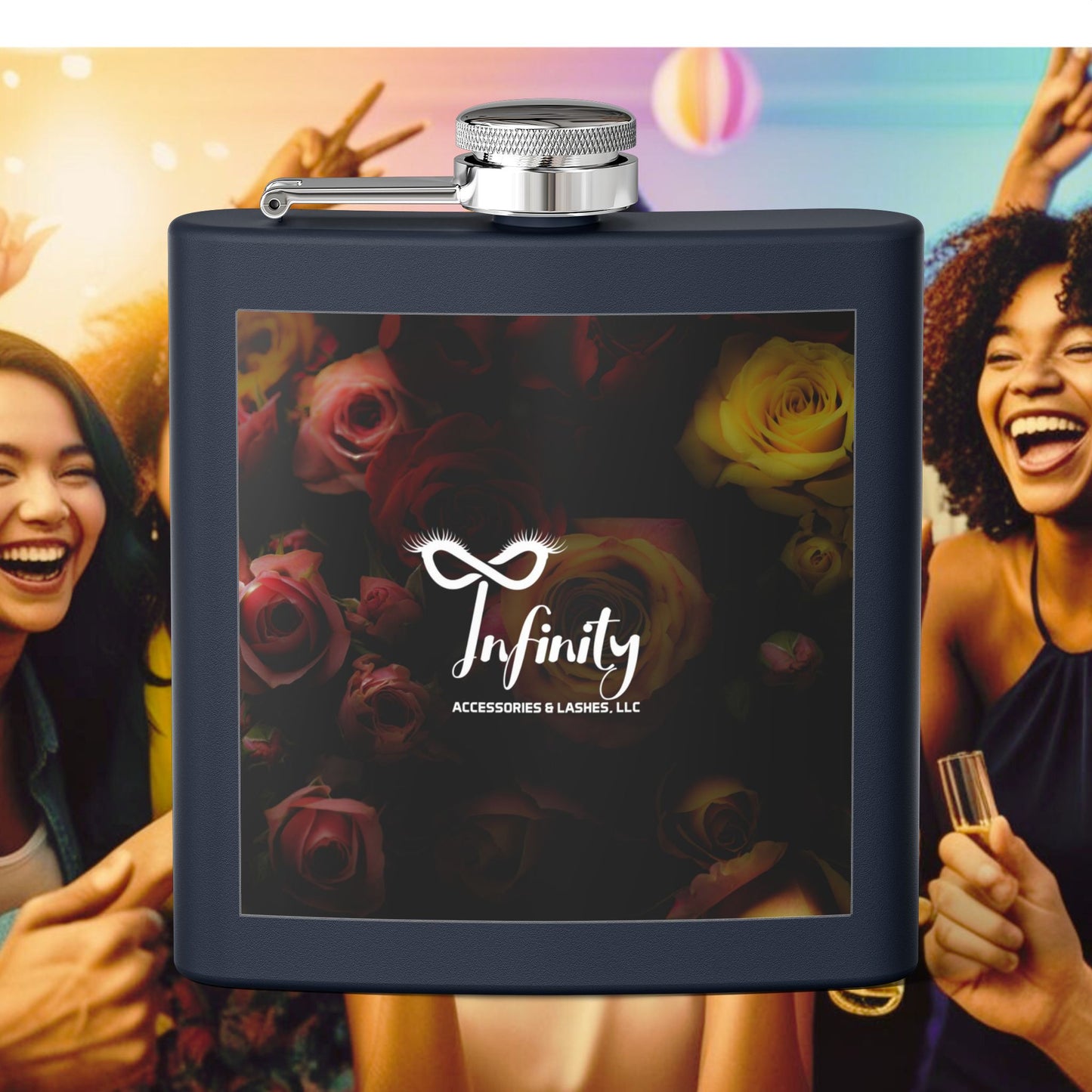 Stylish Infinity Stainless Steel Flask - Personalized 6oz Drink Holder for Parties & Celebrations