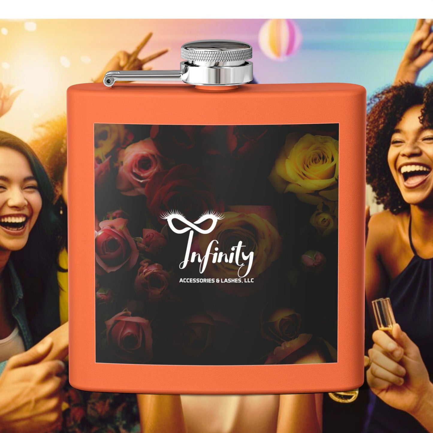 Stylish Infinity Stainless Steel Flask - Personalized 6oz Drink Holder for Parties & Celebrations