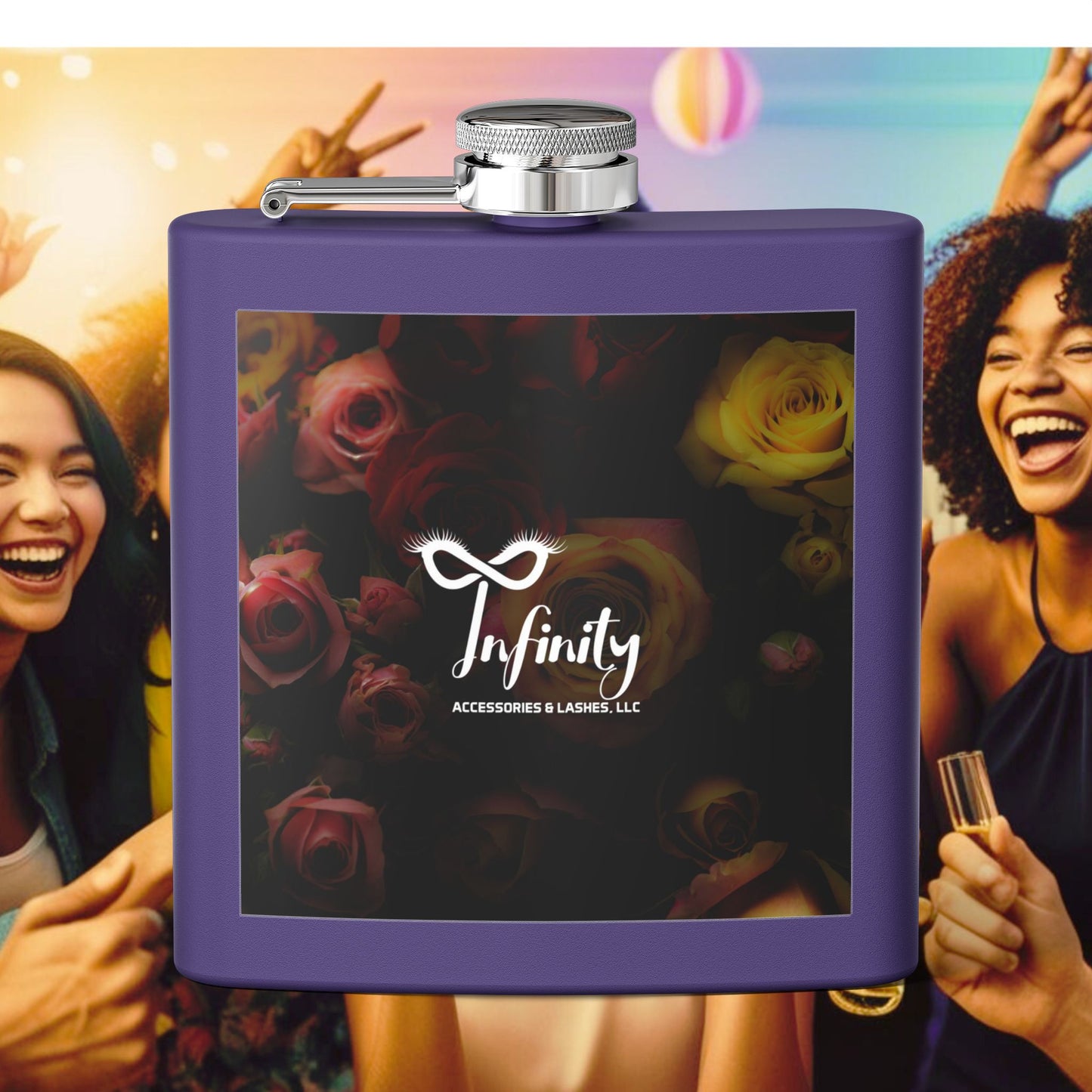 Stylish Infinity Stainless Steel Flask - Personalized 6oz Drink Holder for Parties & Celebrations