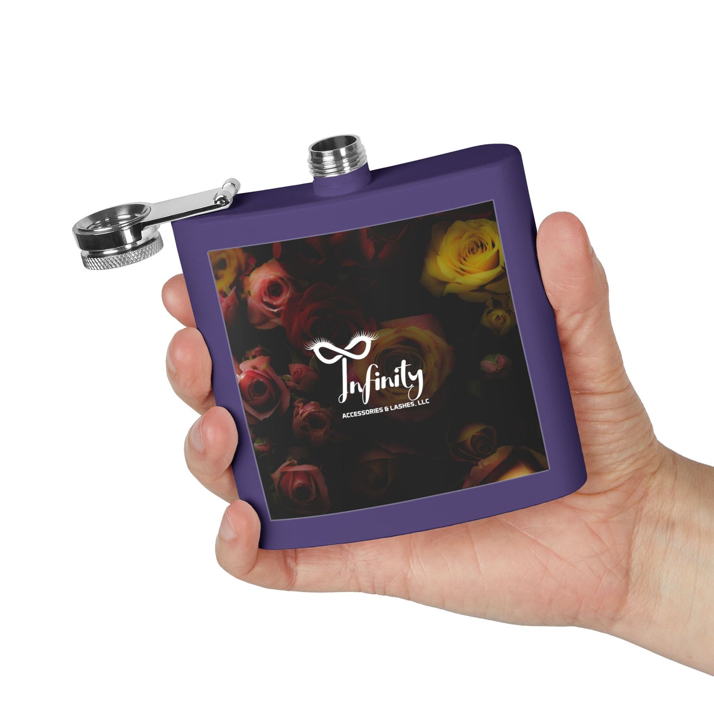 Stylish Infinity Stainless Steel Flask - Personalized 6oz Drink Holder for Parties & Celebrations