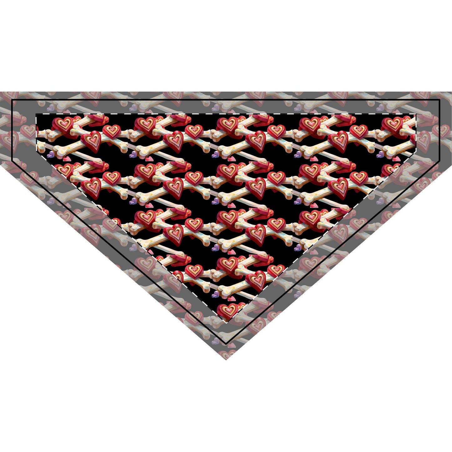 Clip-on Pet Bandana - Love Treats Design